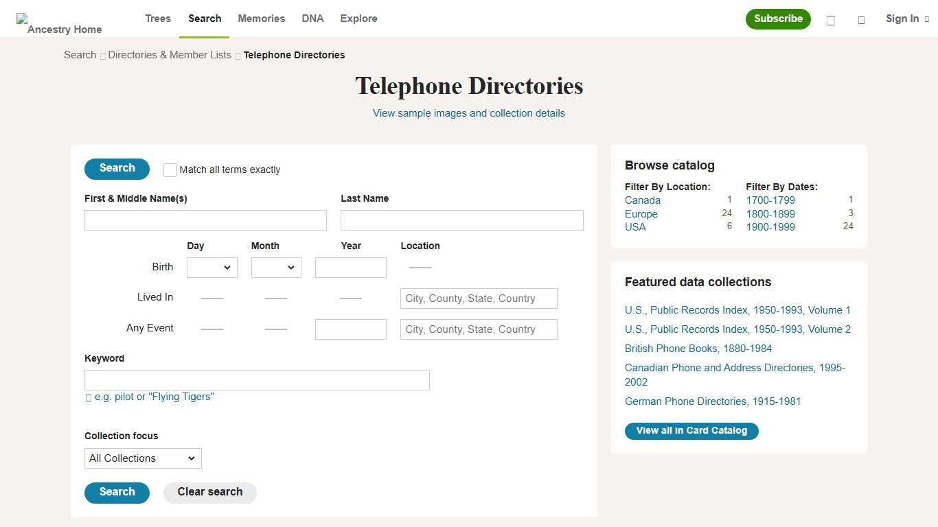 Telephone Directories - Ancestry