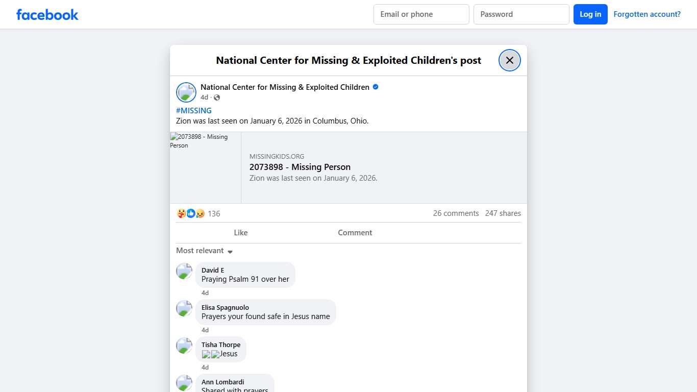 #MISSING... - National Center for Missing & Exploited Children Facebook